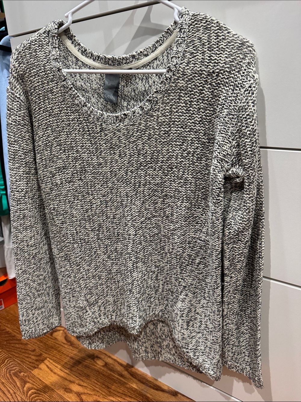 Quinn Black & White Marled Crewneck Sweater